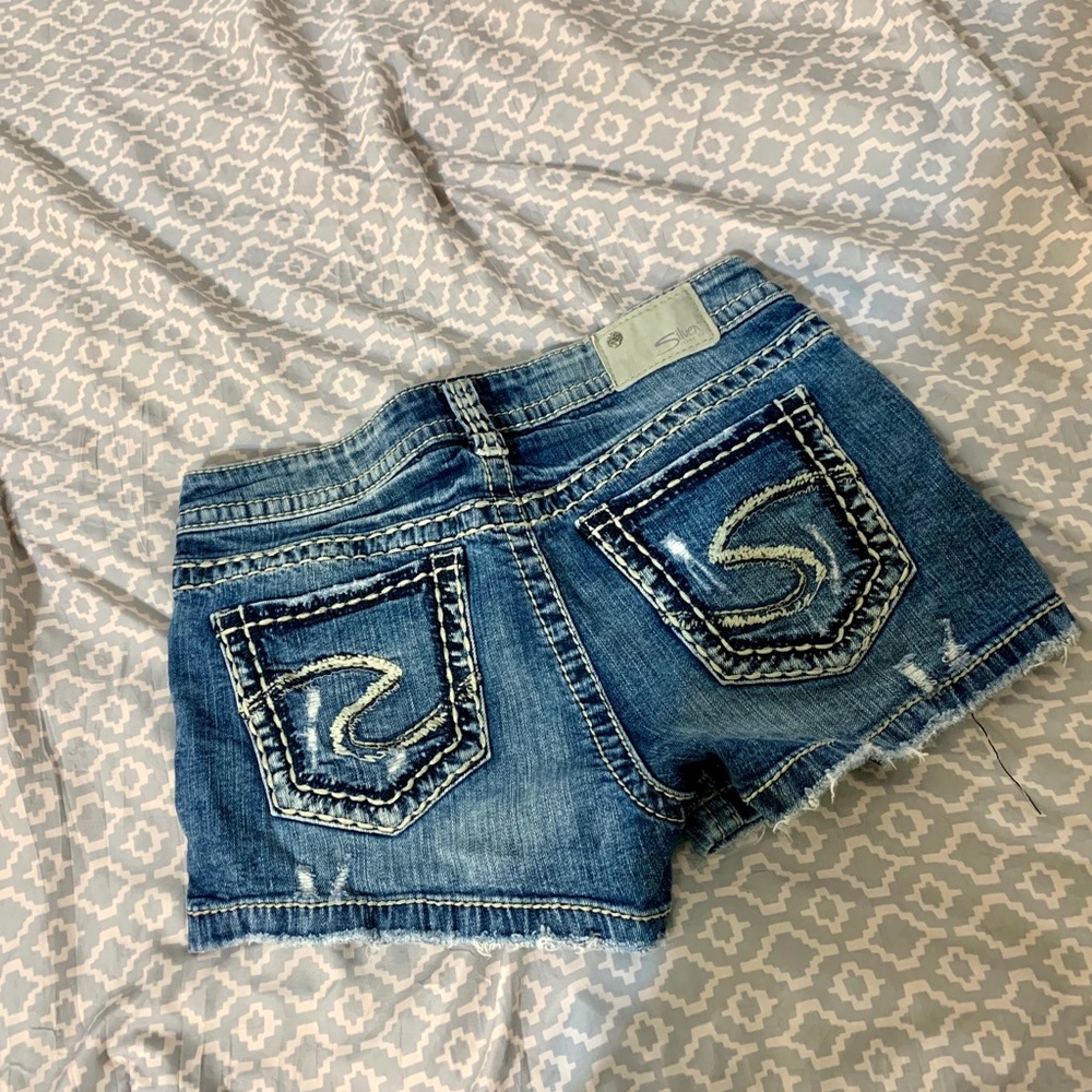 Women’s Silver Jean Shorts (size 28)